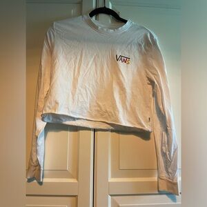 Colorful Vans Off The Wall Crop Long Sleeve Shirt S